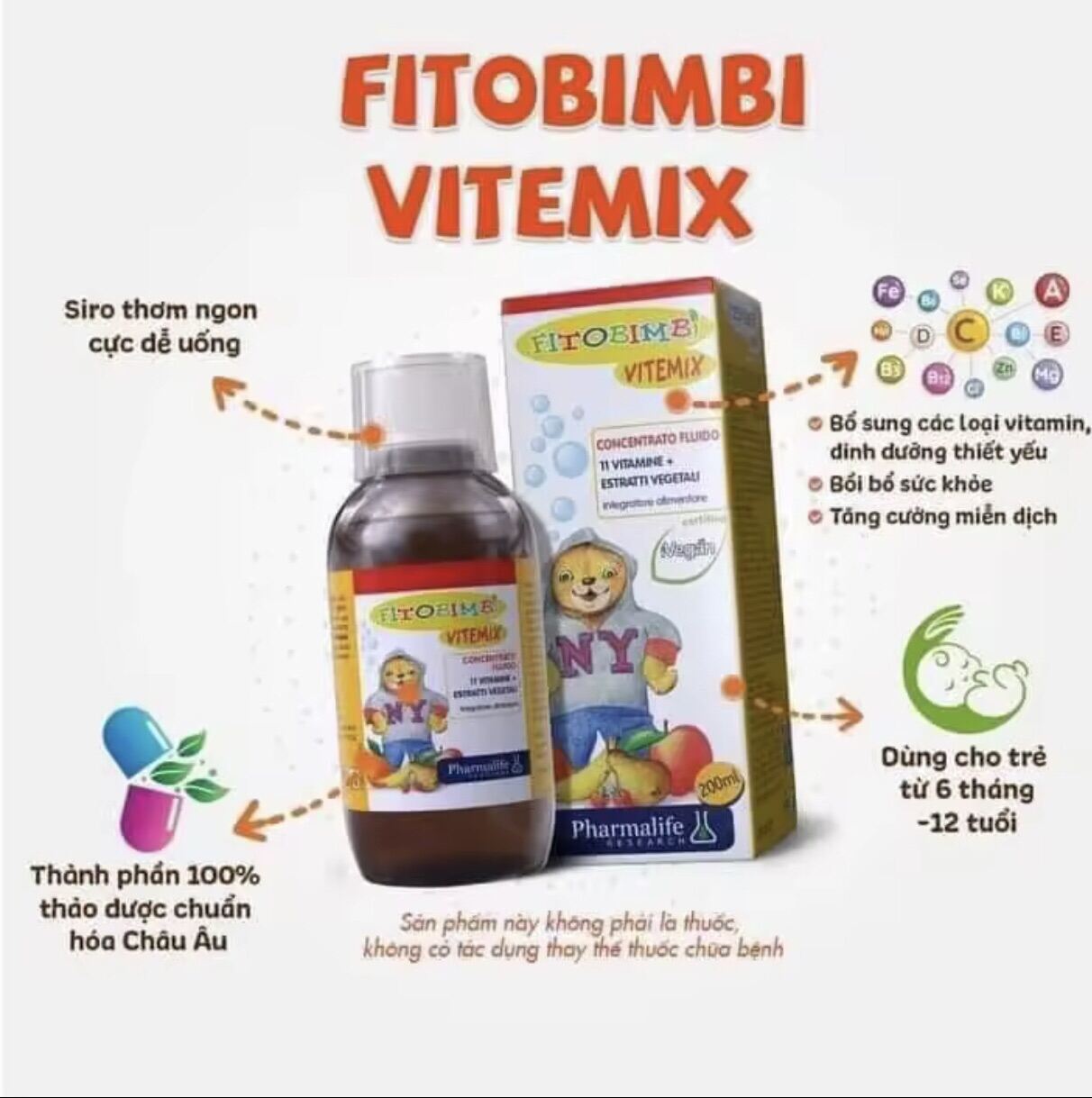 Fitobimbi Vitemix-Bổ sung các Vitamin Canli và khoáng chất cho bé