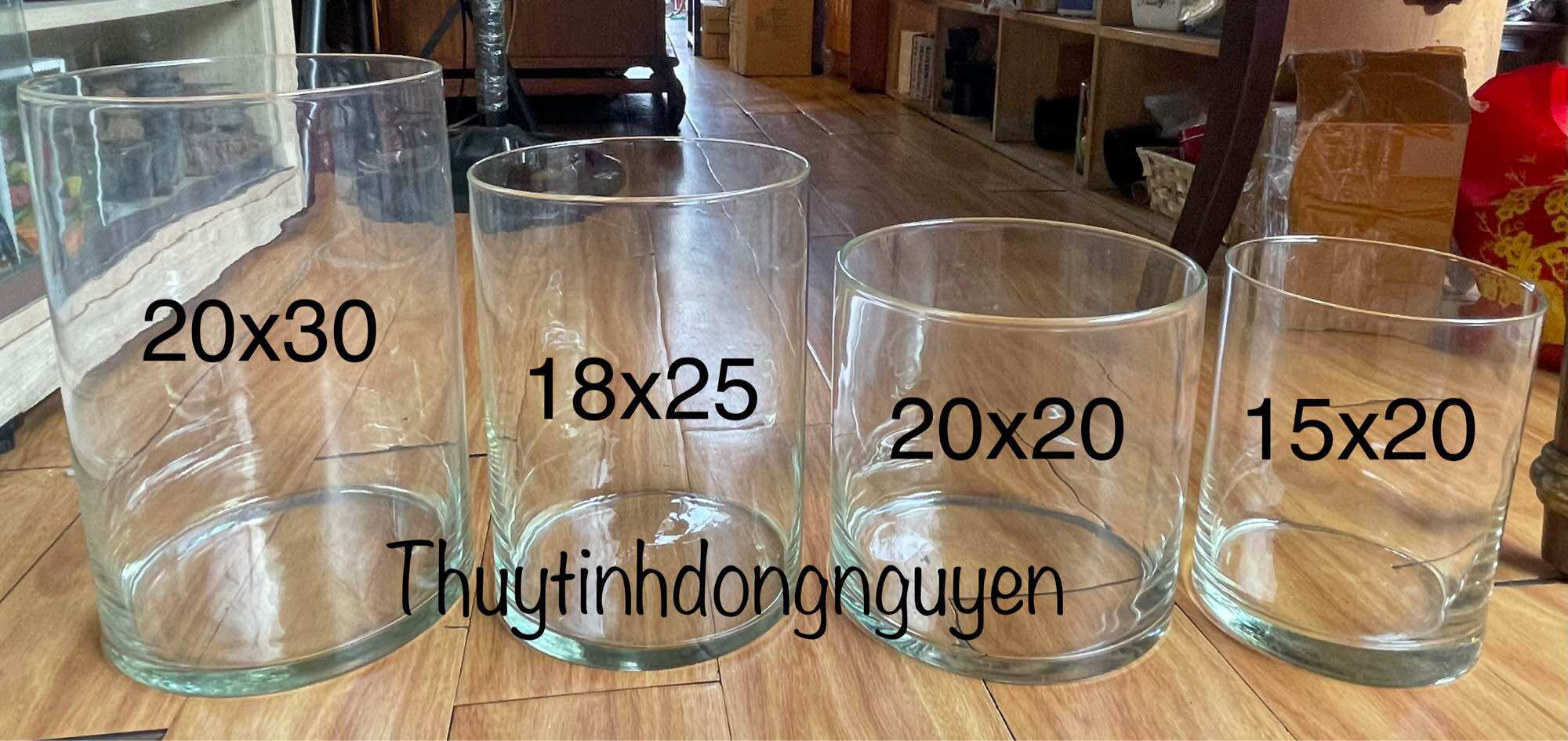 Chậu thuỷ tinh, bể cá mini, bình thuỷ tinh 18x25cm