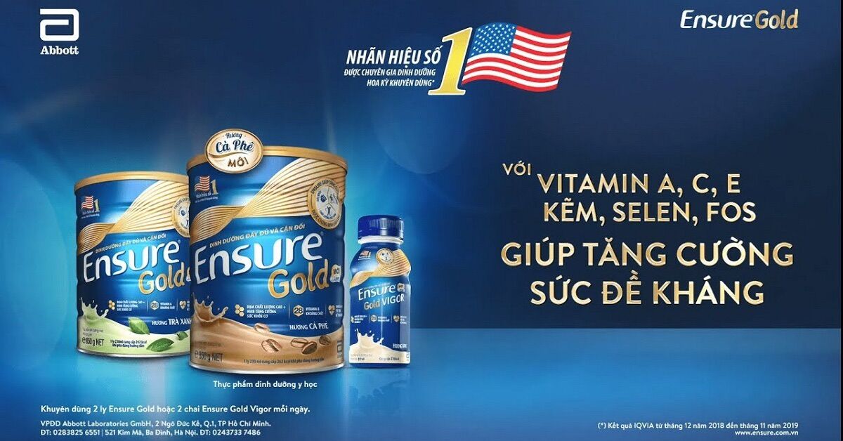 Sữa bột Abbott Ensure Gold 850g