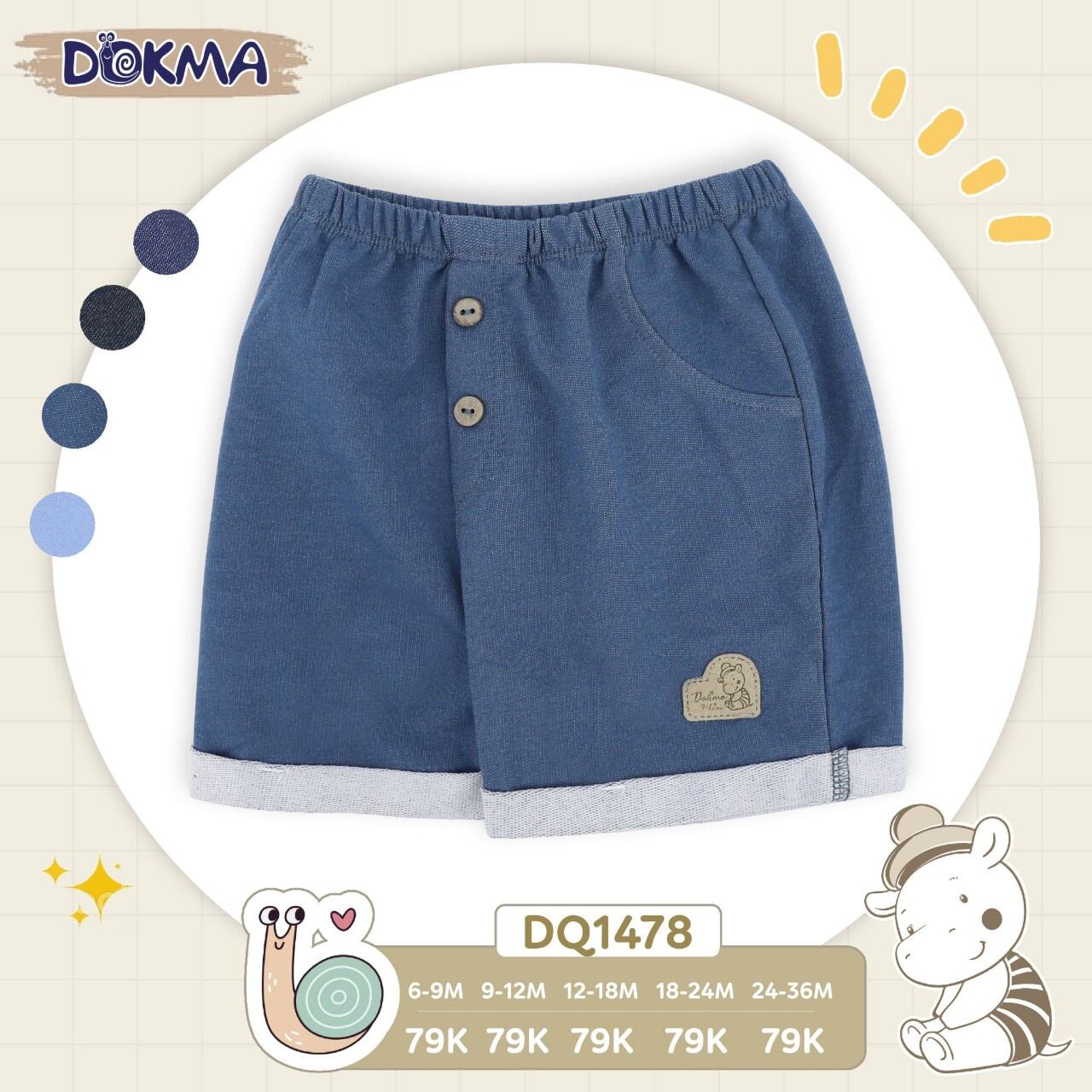 Quần đùi giả bò Dokma bé trai 9-36M