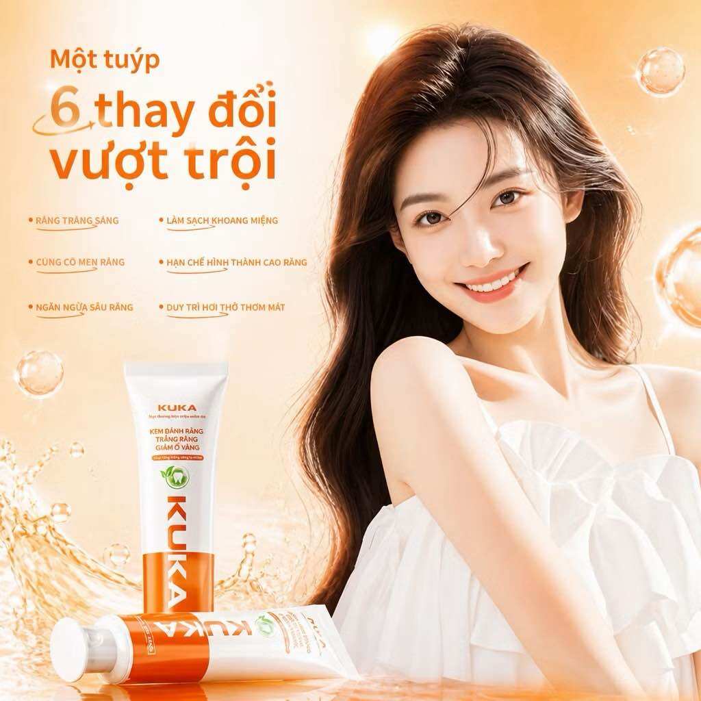 “KUKA” Kem Đánh Răng Trắng Răng Giảm Ố Vàng Hàm Răng Trắng Sáng Cười Thêm Rạng Rỡ Hot lựa chọn,được tặng thêm 1 bài chải đánh răng