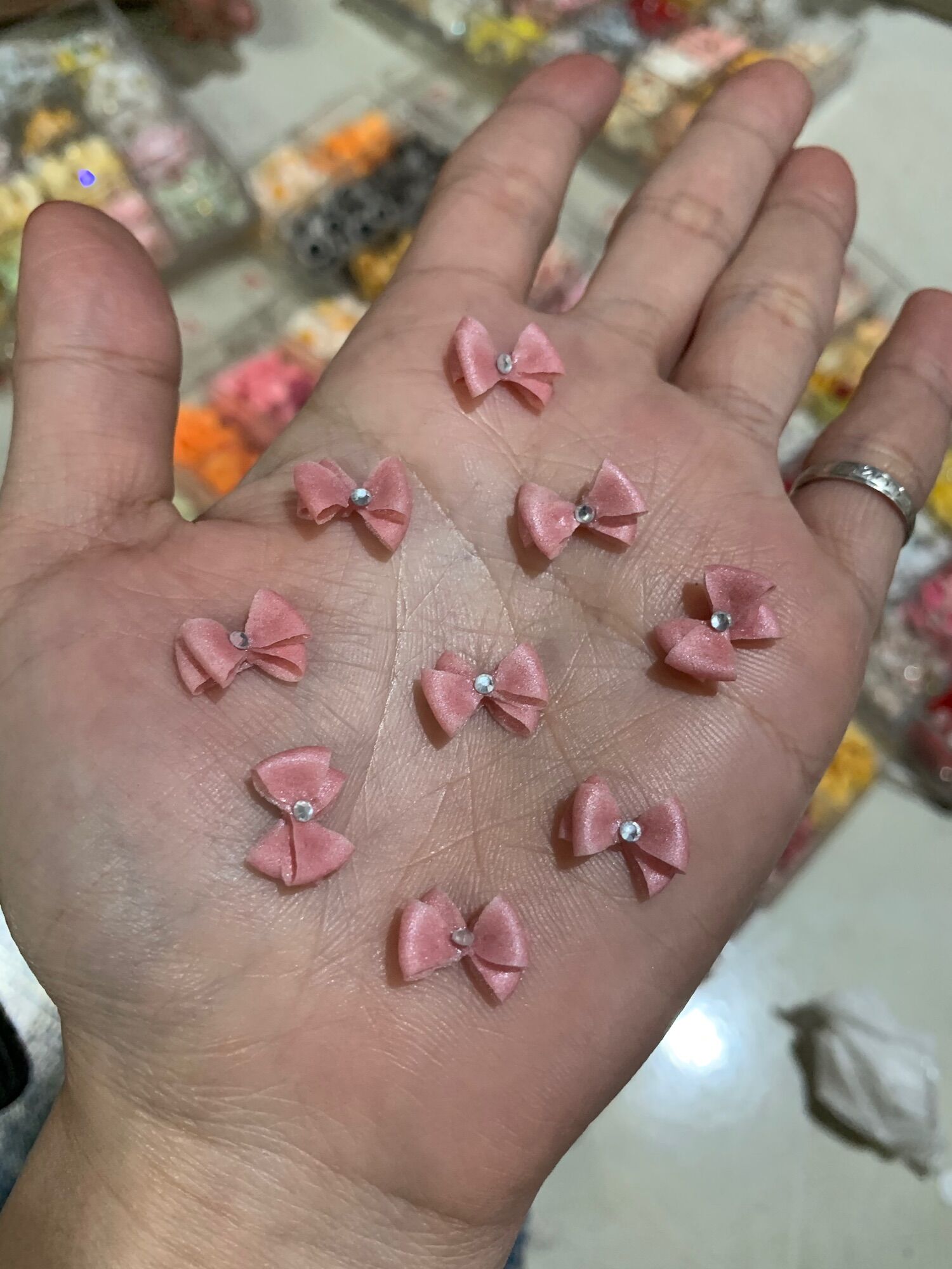 [HCM]Nơ bột 2 lớp trang trí nail cực đẹp 10k 1 nơ sản phẩm tốt chất lượng cao cam kết như hình độ bền cao