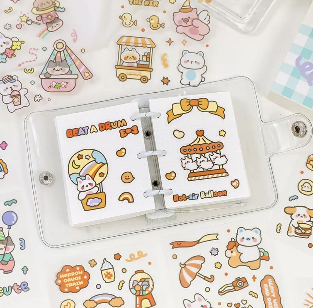Hộp 100 tấm sticker cute Amusement Park (PVC)
