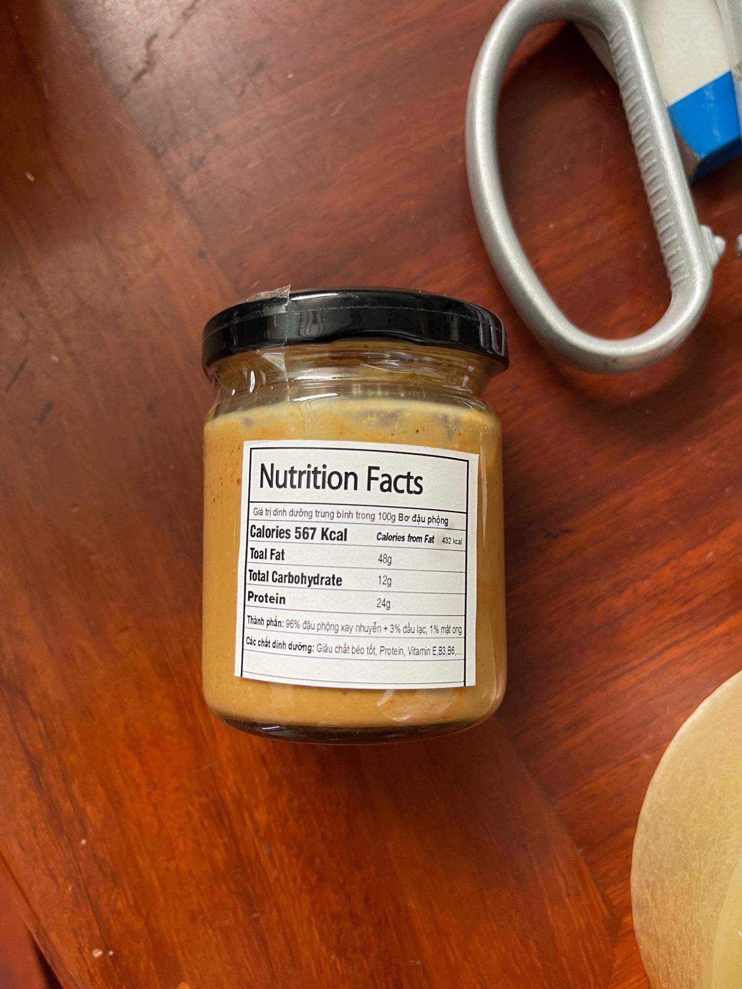 BƠ ĐẬU PHỘNG KHÔNG ĐƯỜNG (BƠ LẠC)