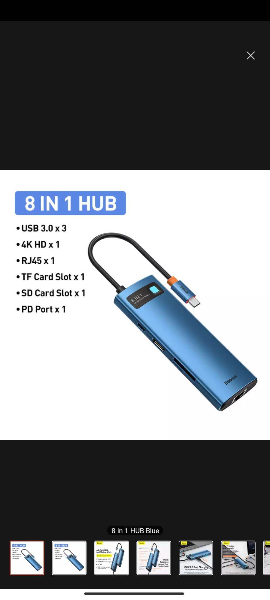 Hub type-c baseus 8 in 1