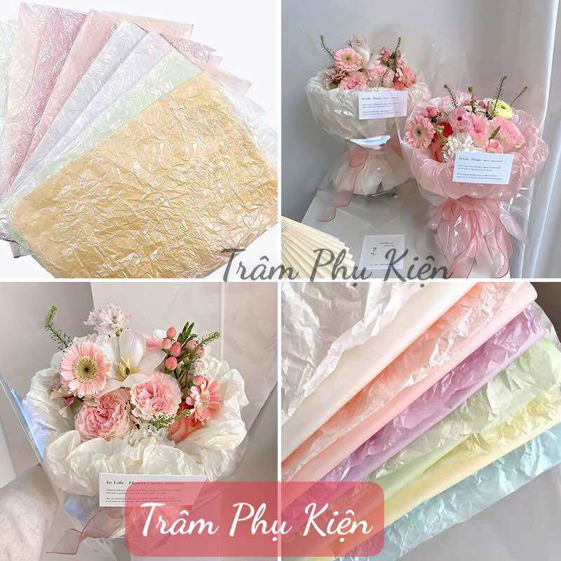 Giấy nhăn ánh ngọc, giấy nến bó hoa