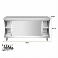 Bàn Làm Việc Lưu Trữ Chất Lượng Cao bằng Thép Không Gỉ 304 cho Bếp Công Nghiệp