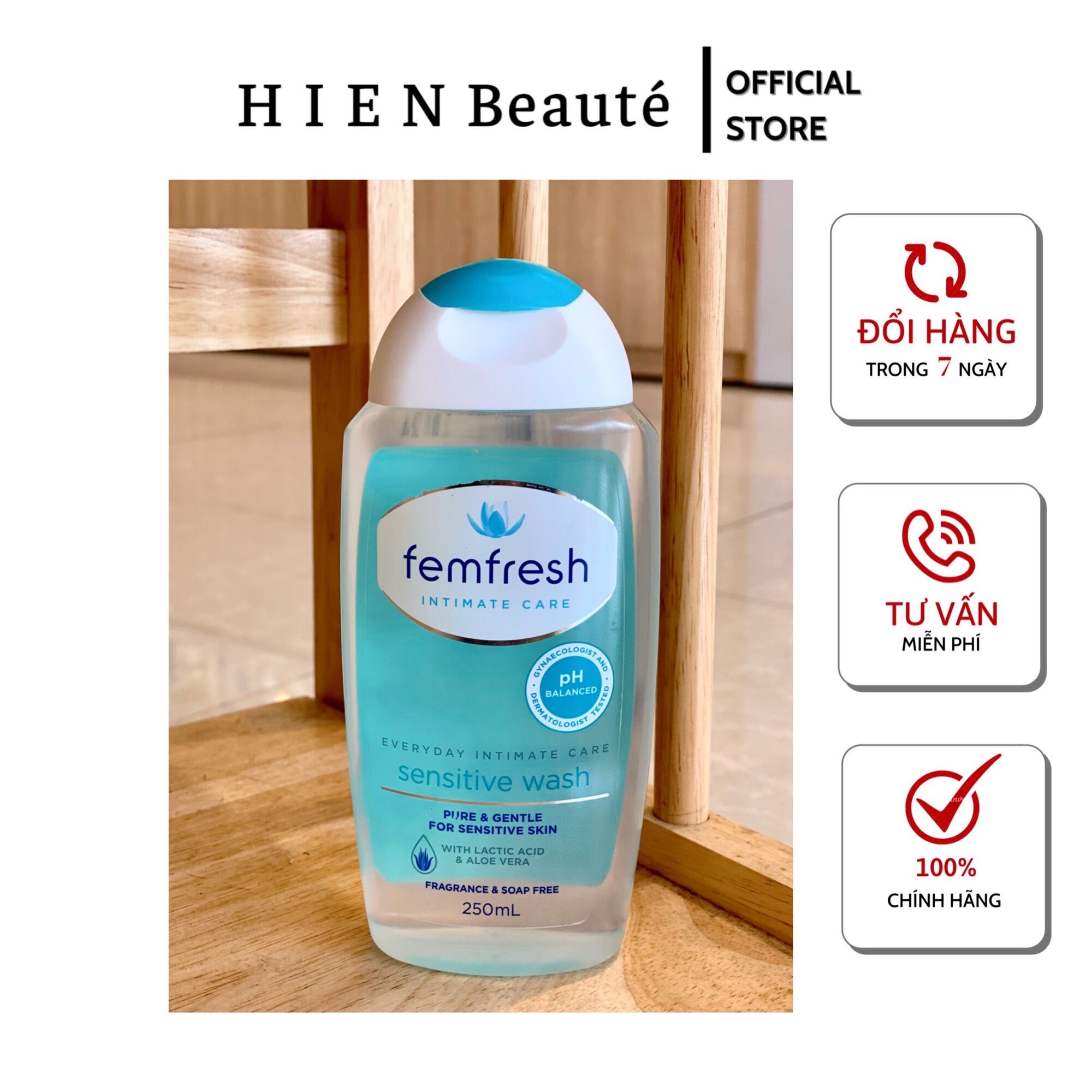 Dung Dịch Vệ Sinh Phụ Nữ Cho Da Nhạy Cảm Femfresh Sensitive Wash 250ml - Úc
