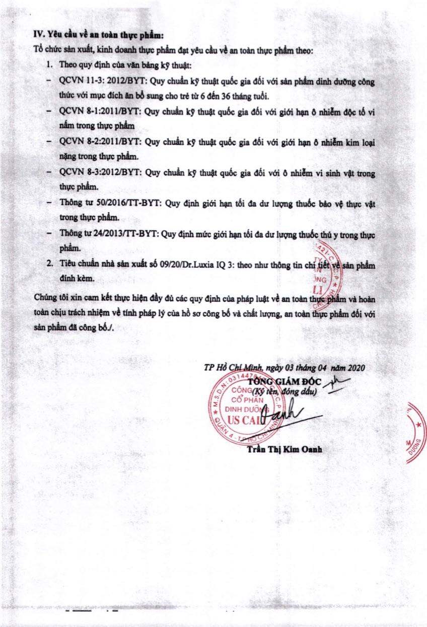 Sữa Dr.Luxia IQ3 900g