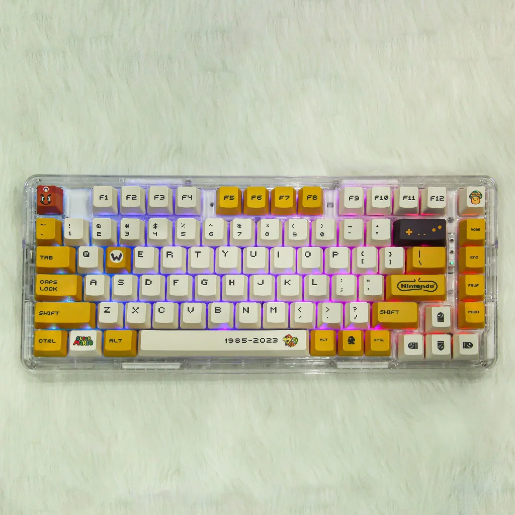 Keycap Mario Đỏ Vàng Cherry profile PBT bàn phím cơ Polabe Store