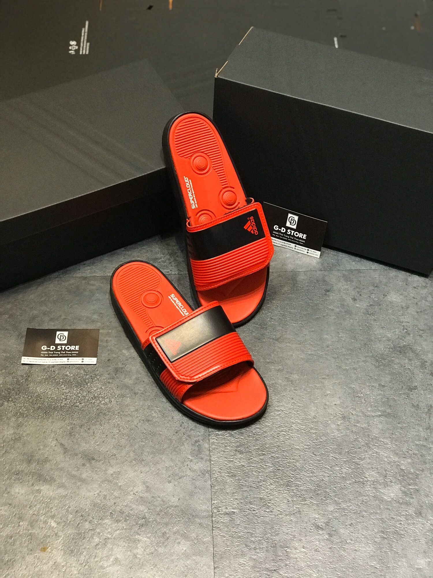 Dép adidas quoai dán dép quoai ngang massage hàng chuẩn fullbox