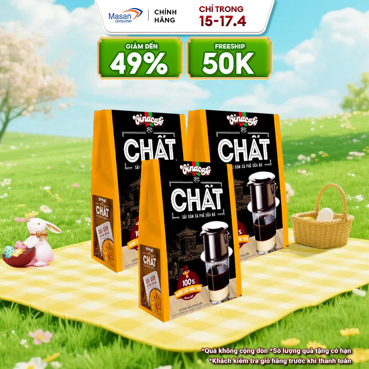 Combo 3 Cà Phê Vinacafé Chất Sài Gòn Cà Phê Sữa Đá - Hộp 10 Gói x 29g