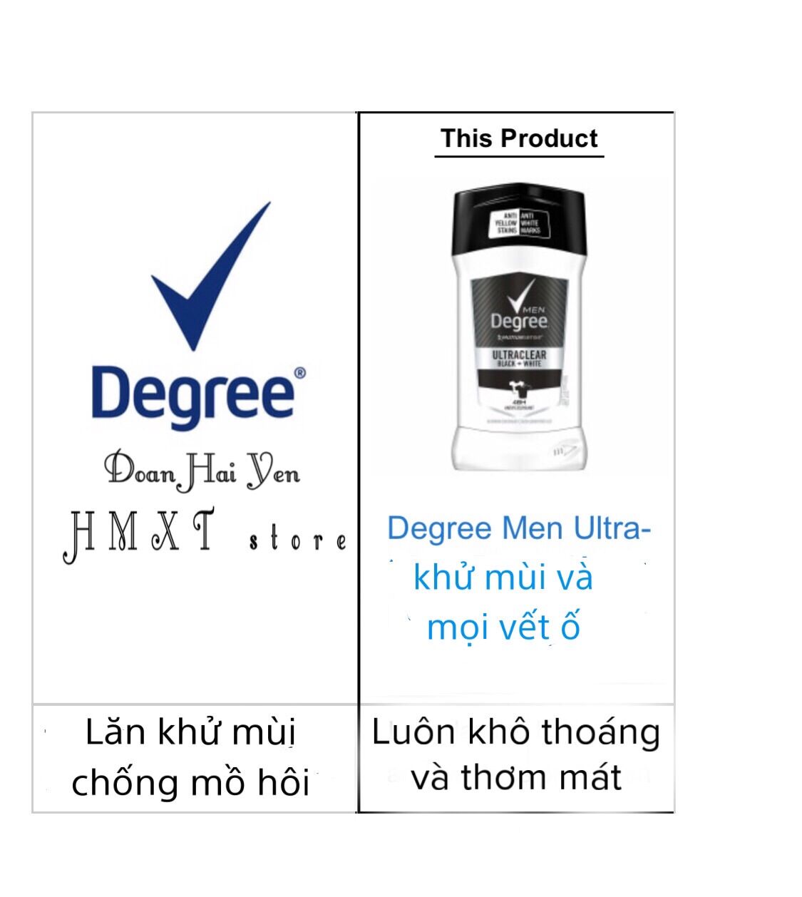 (Bill_ Mỹ)Lăn khử mùi nam Degree 24h