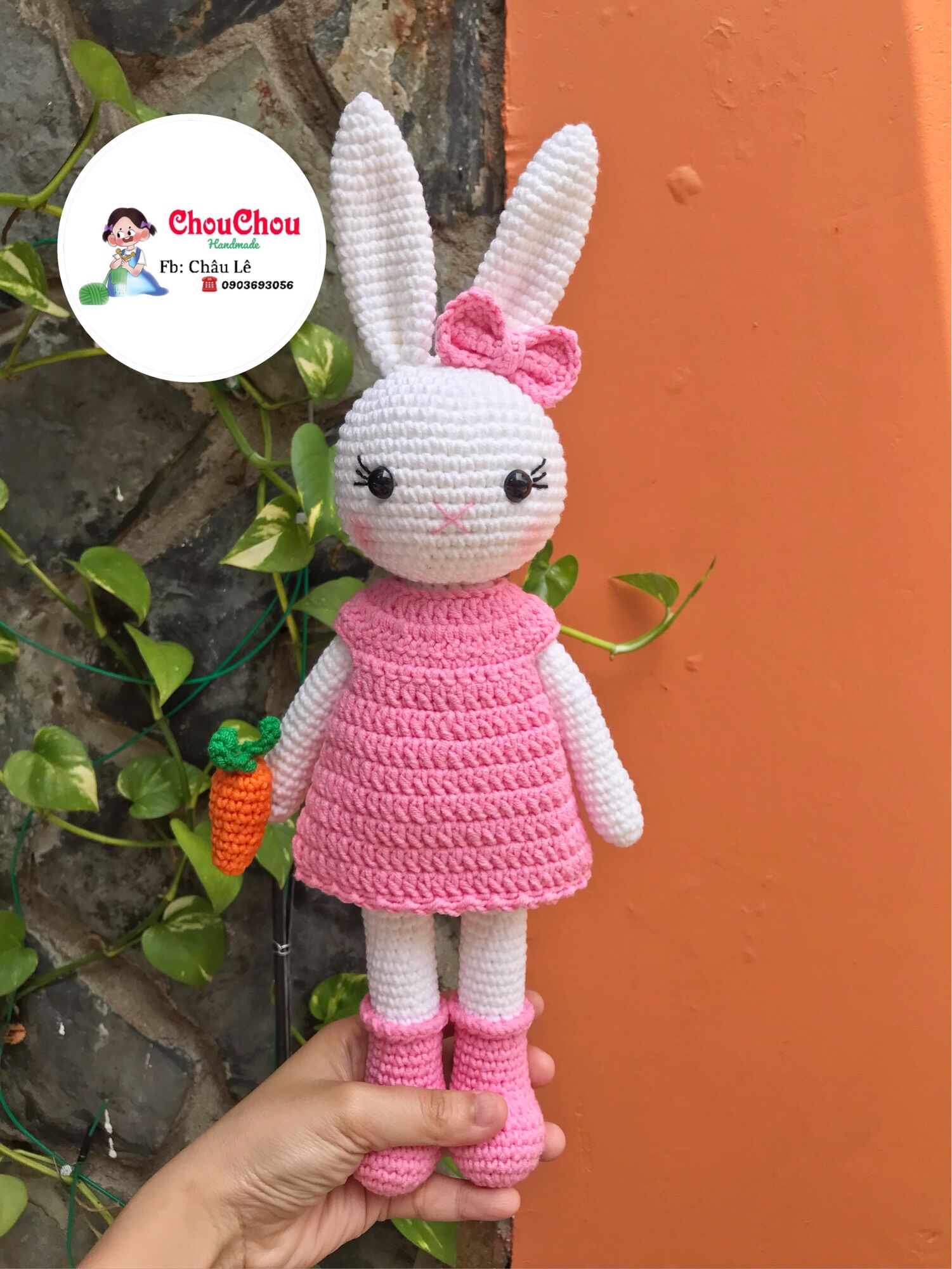 [HCM]Thú len nhồi bông handmade - Thỏ len handmade