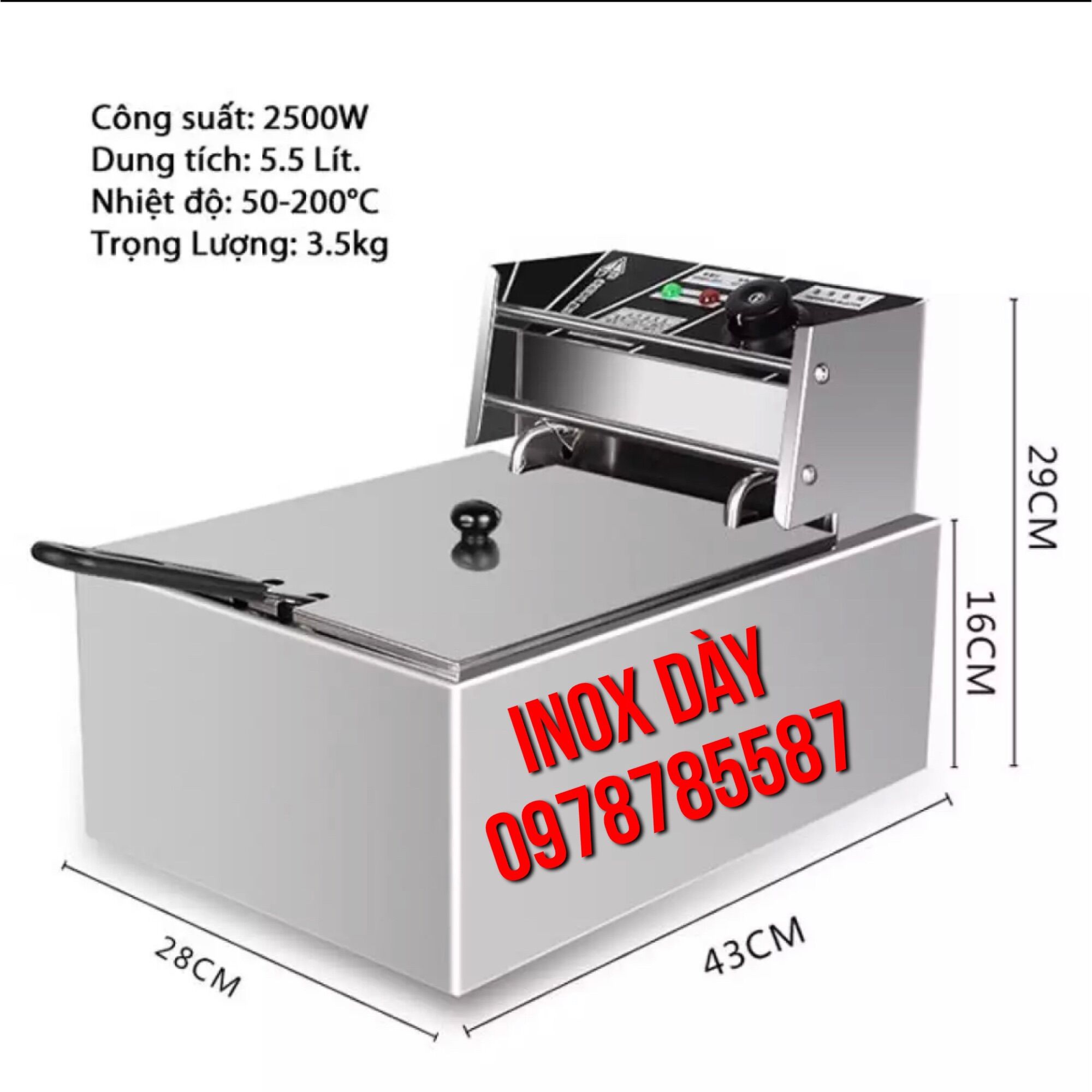 [HCM]Bếp Chiên Nhúng Công Nghiệp   ( Đỏ  Đen)