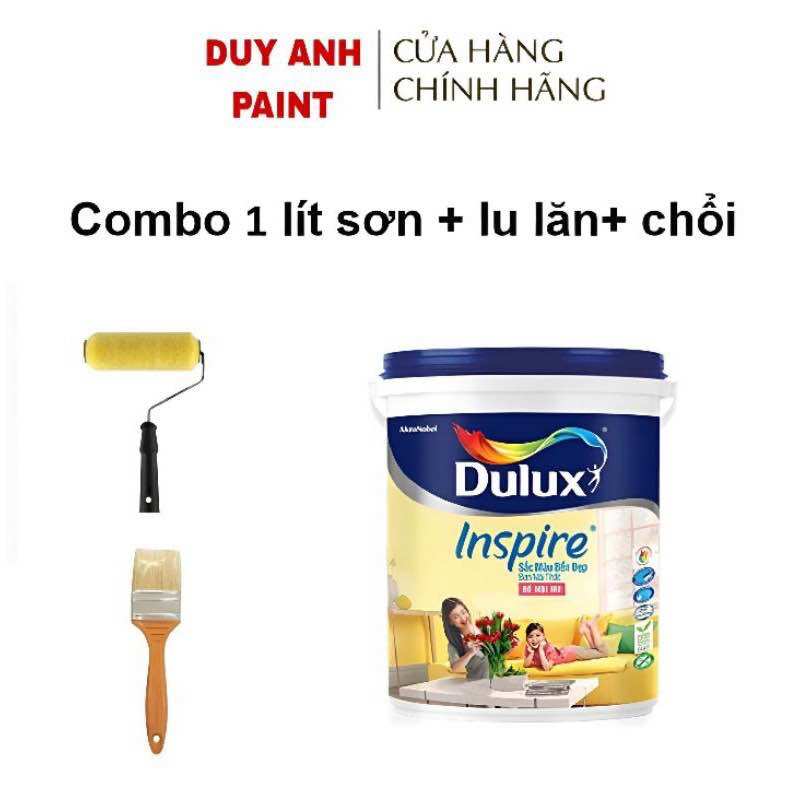  Combo Sơn trong nhà Dulux TẶNG Lô+ Chổi màu trắng lon 1 lít triết lẻ 