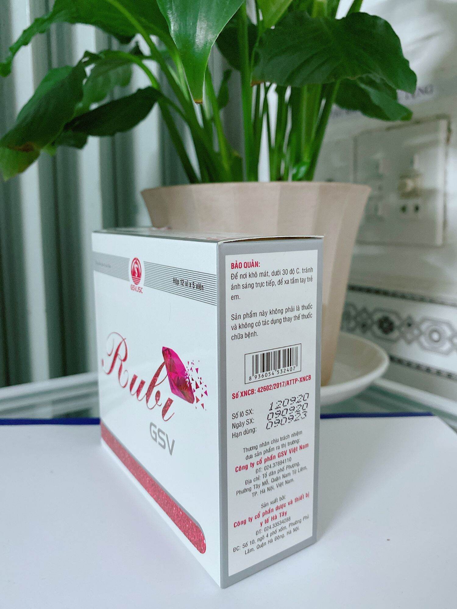 VIÊN UỐNG HỖ TRỢ ĐẸP DA RUBI GSV (HỘP 60 VIÊN)