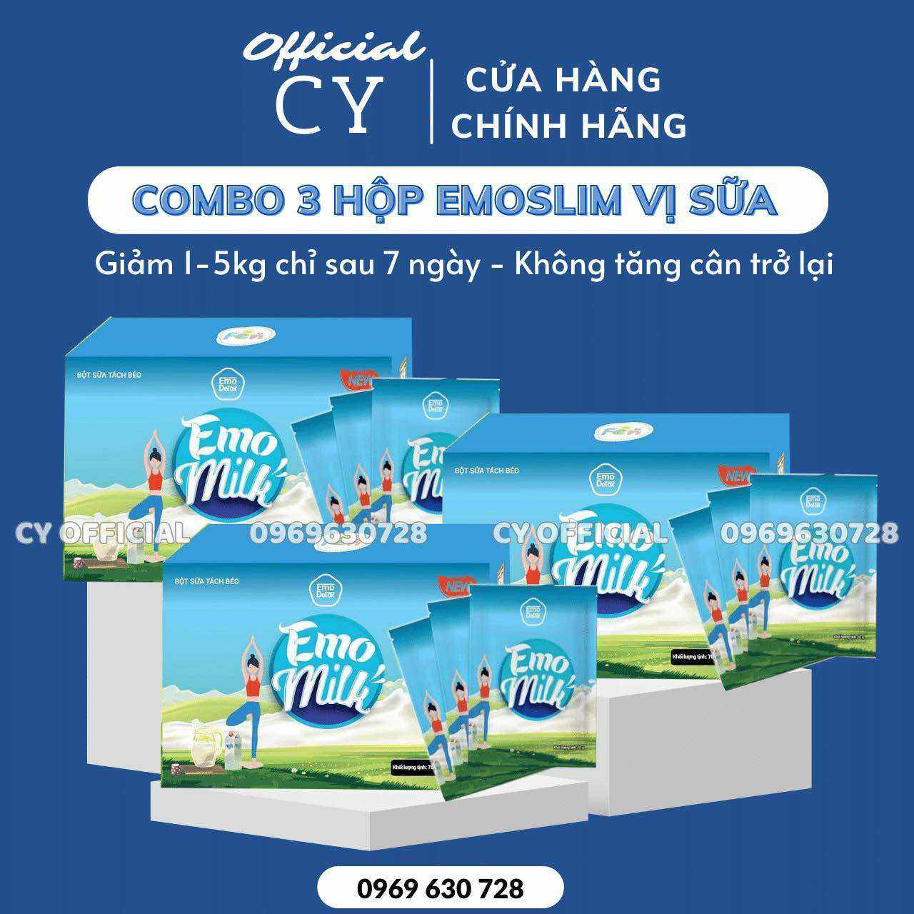 EMO MILK VỊ SỮA TÁCH BÉO - KÈM QUÀ TẶNG - GIAM CAN CAP TOC