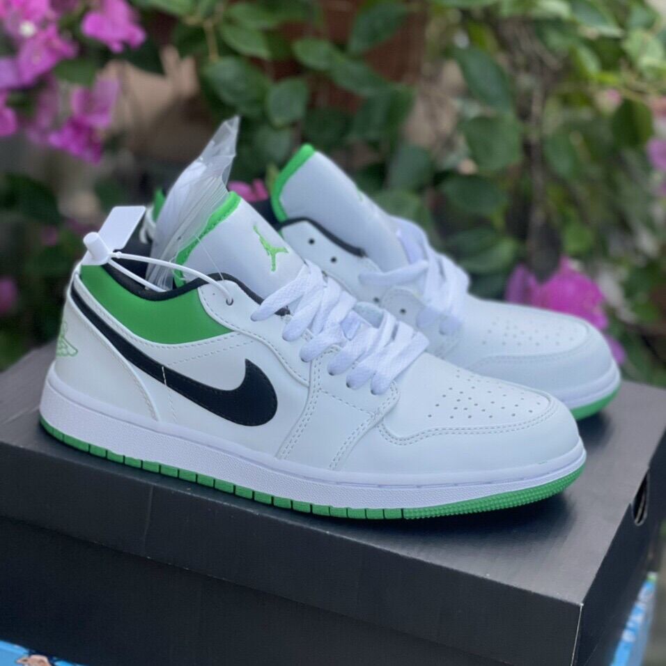 Giày Jordan trắng viền cổ thấp nam nữ- Ann Shoes