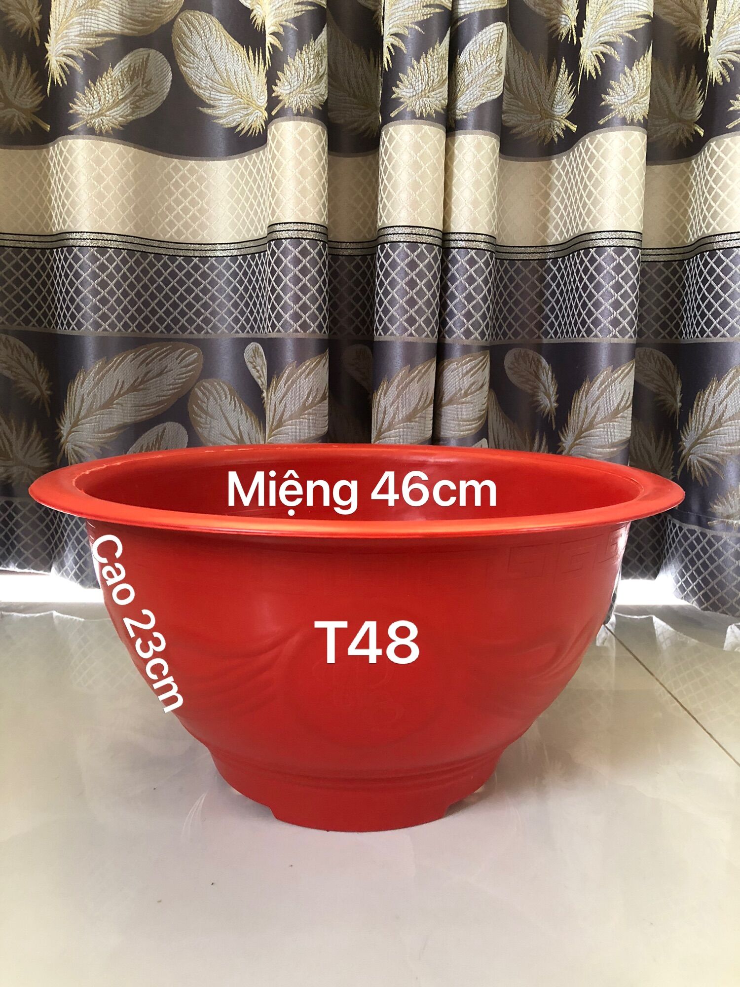 Chậu nhựa trồng cây 5 cái T48 đỏ gạch dày dặn