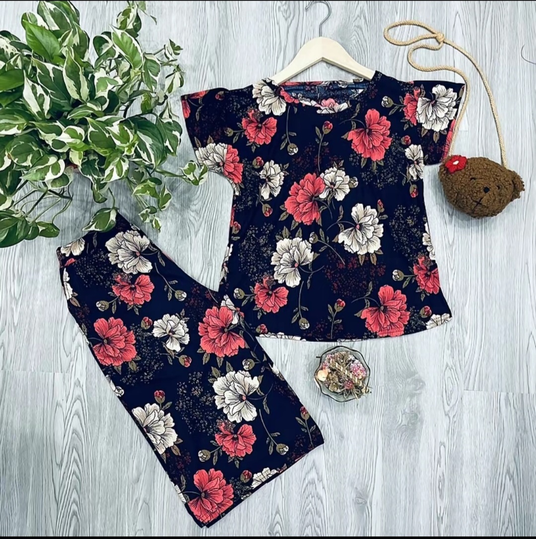 Bộ mặc nhà trung niên cho mẹ chất lụa xốp co giãn thoáng mát