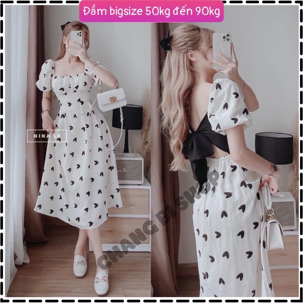 (SHOP TÁO ĐỎ BIGSIZE 50kg đến 90kg) ĐẦM TAY PHỒNG CỘT NƠ LƯNG BIGSIZE