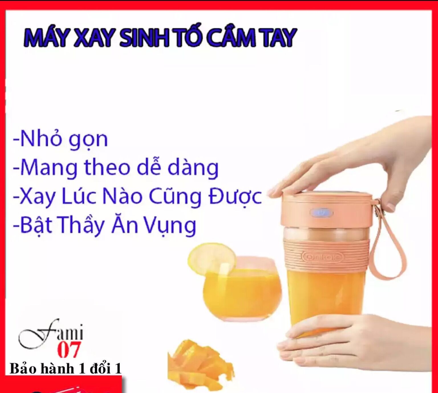 [HCM]Máy Say Sinh Tố Cầm Tay Máy Xay Đa Năng shop Fami07