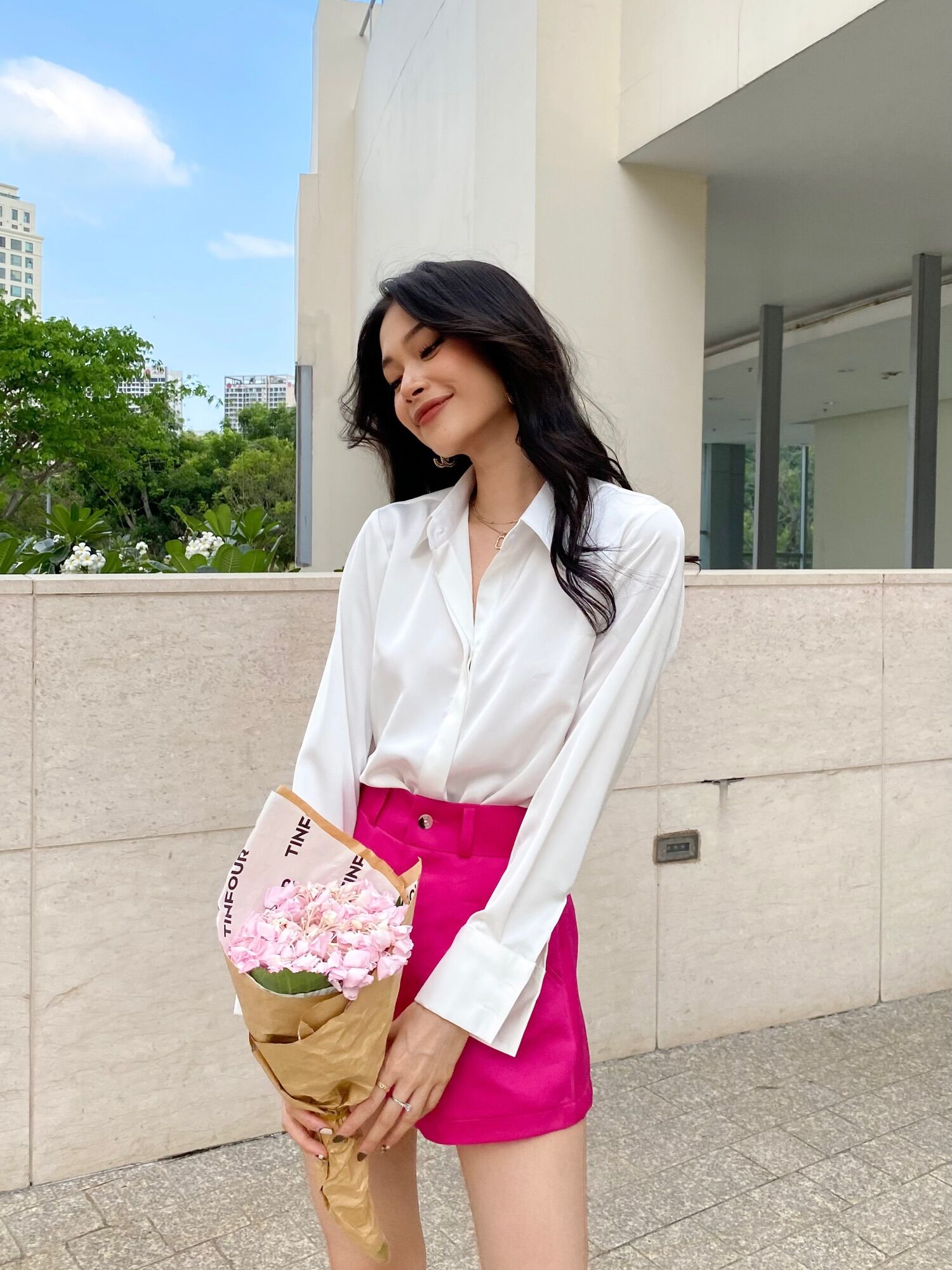 [ LAZXuhuong02 giảm 25K /199K] ÁO SƠ MI TRẮNG CÔNG SỞ LỤA SILK JAMES SHIRT SM69W