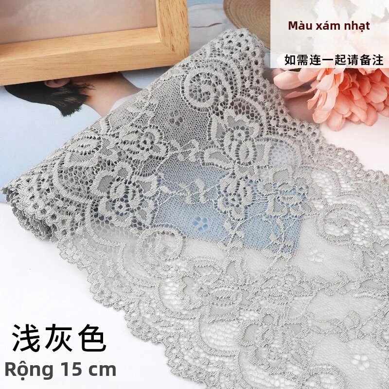 Ren Mềm Dệt Kim 15cm Phụ Kiện Tự Làm Cho Việc Sửa Đổi Váy Và Chân Váy Viền Ren Trắng & Đen Bản Rộng Để Kéo Dài Hoặc Trang Trí