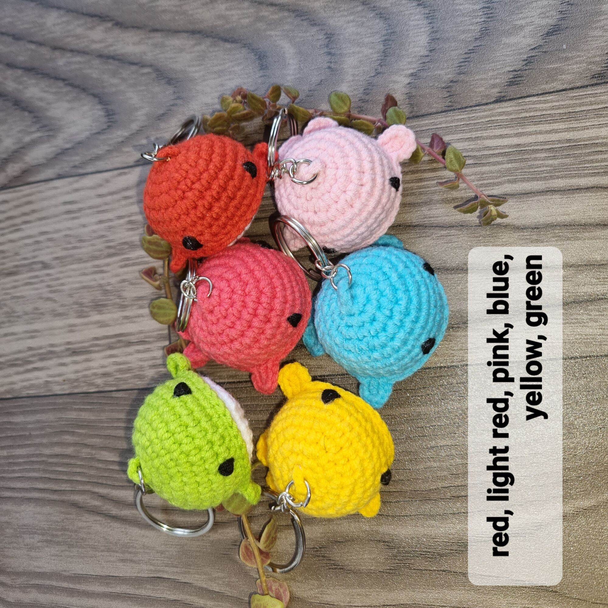 Móc khóa cá heo bằng len handmade