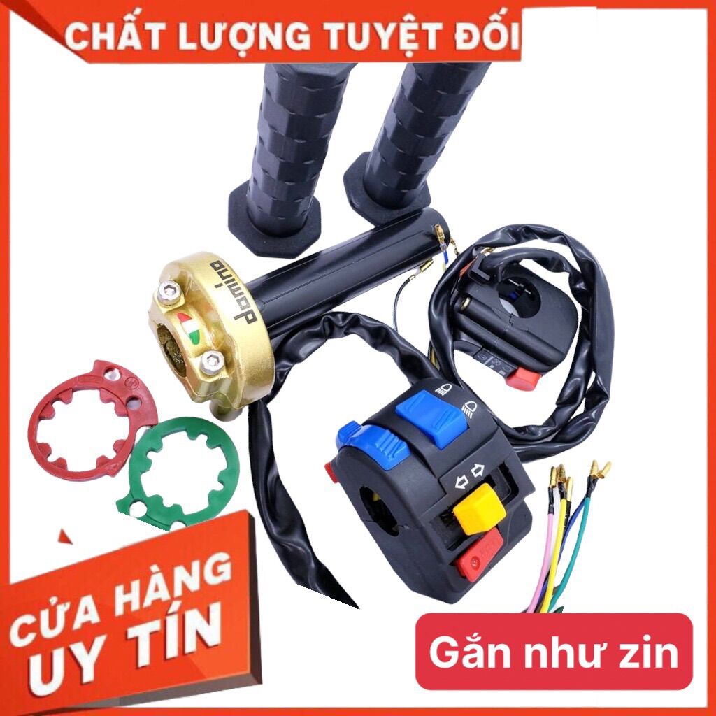 Combo cùm tăng domino+cùm fz + bao tay daytona gắn si50, si110, wave dream ex cub ...