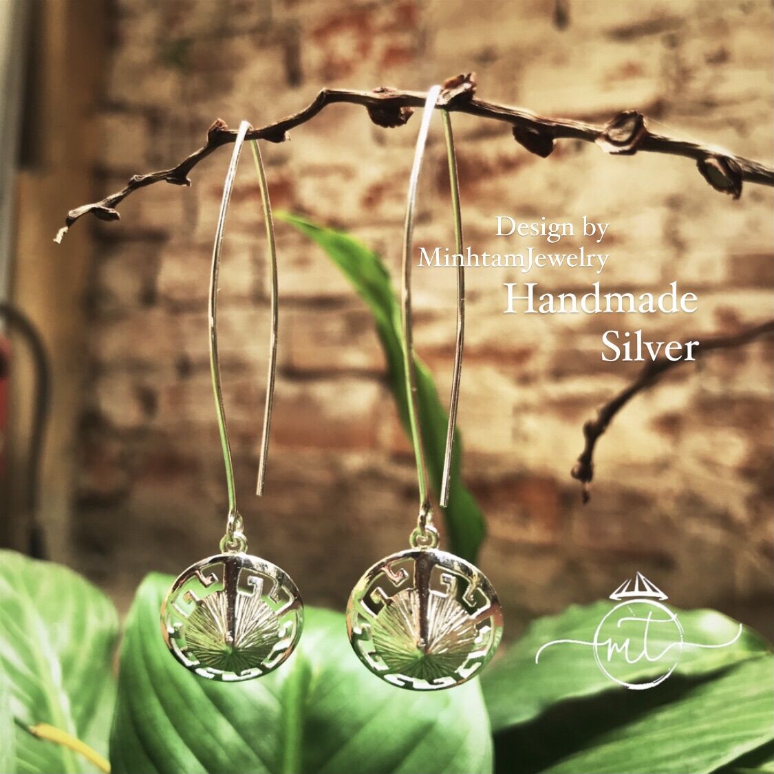 Conial hat earrings | Handmade Silver | bông tai nón lá | Design by MinhtamJewelry