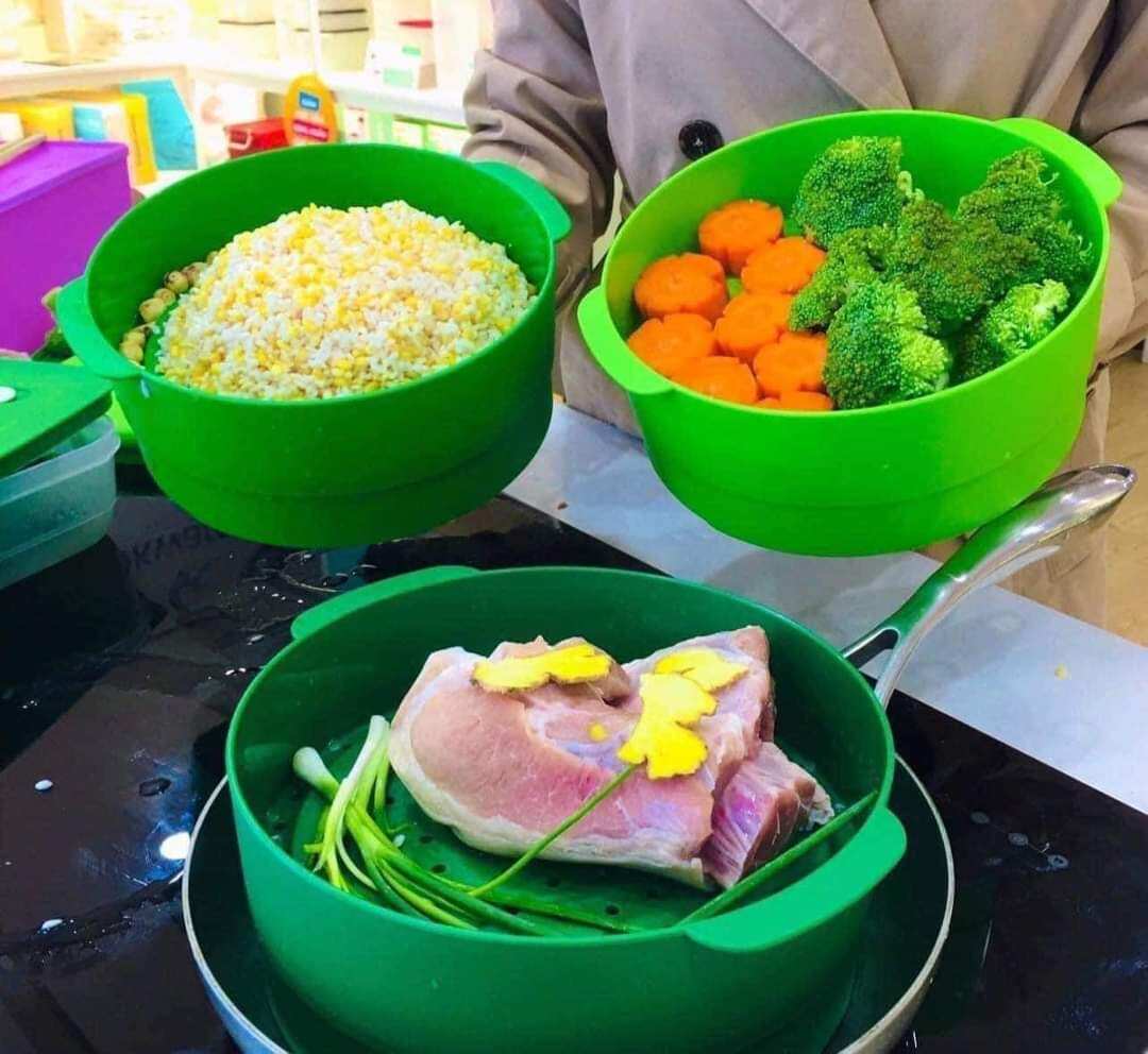 Xửng hấp 3 tầng Steam It - Tupperware chính hãng