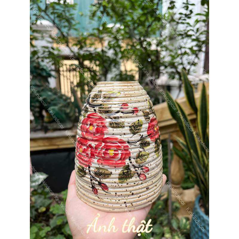 lọ hoa mini dáng chuông gốm bát tràng