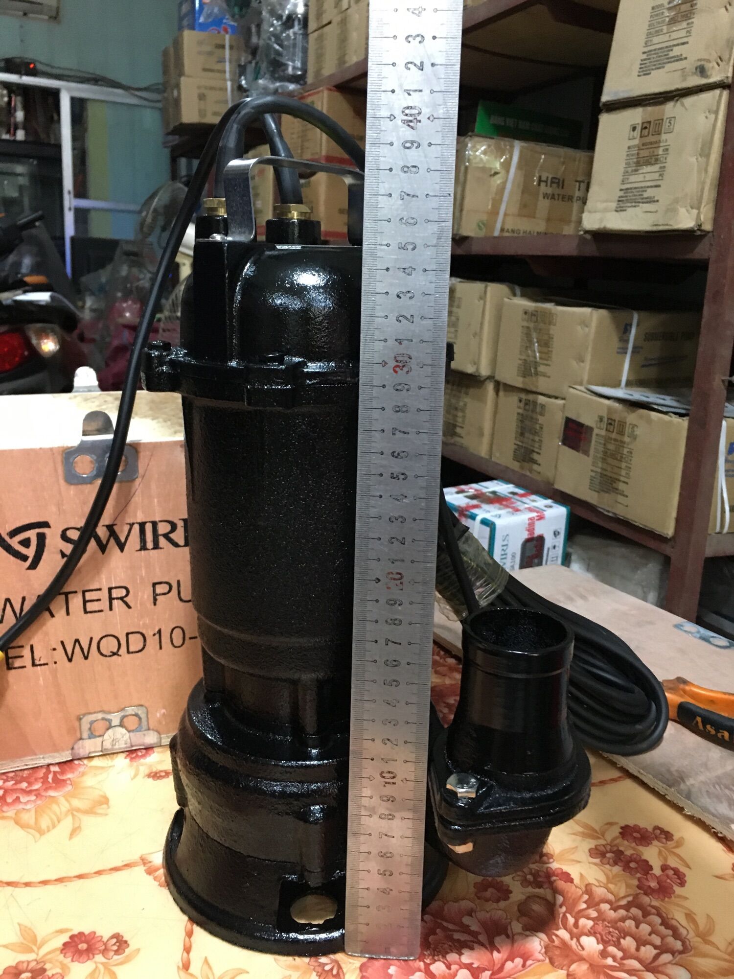 Máy bơm chìm 550w 3/4hp 220v Swirls bơm nước thải nhập khẩu dây đồng hút được bùn