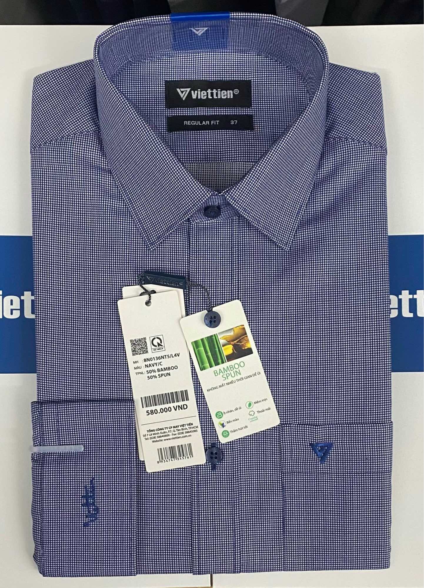 Áo sơ mi tay dài form ôm nhẹ Việt Tiến ( dòng regular fit)