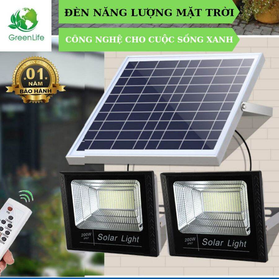 Đèn năng lượng mặt trời Solar 2 bóng 200w