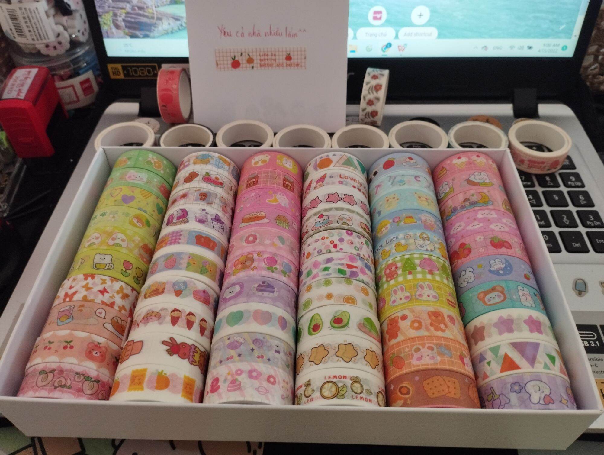 10 cuộn Washi tape dễ thương (mẫu ngẫu nhiên) [10 CUỘN]