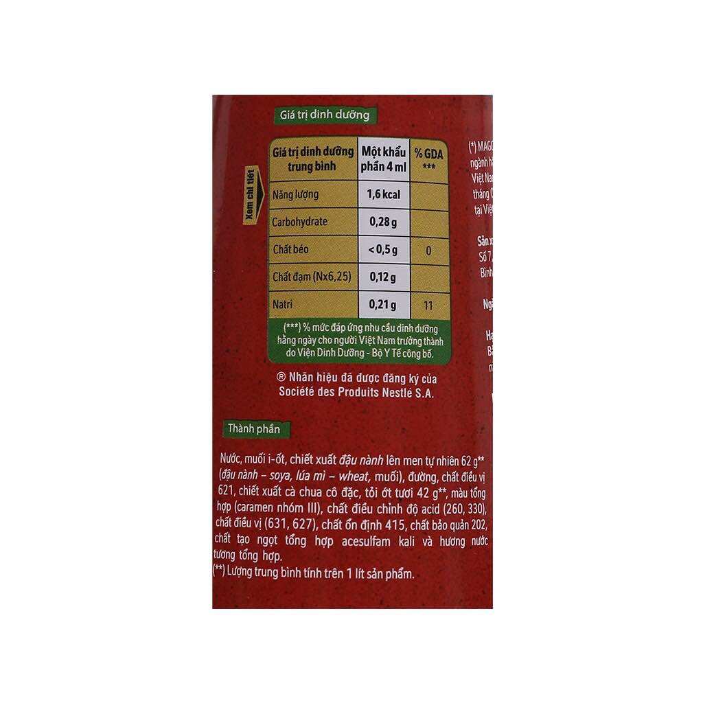 Nước Tương Maggi Tỏi Ớt Chai 200Ml
