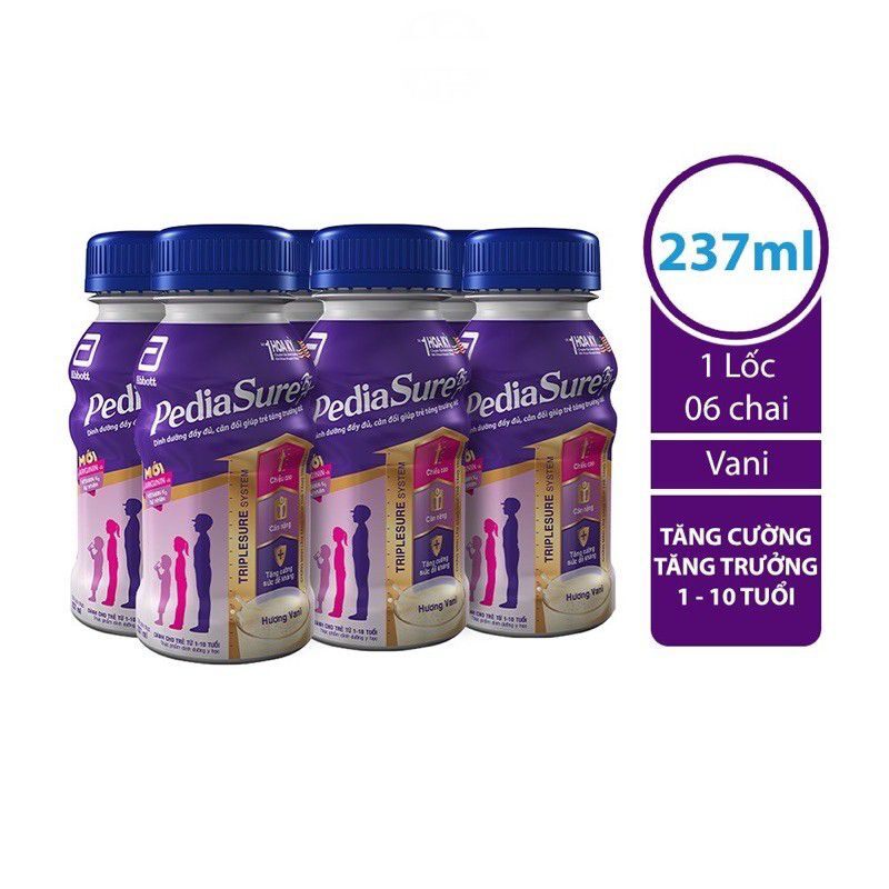 Lốc 6 chai sữa bột pha sẵn pediasure 237ml