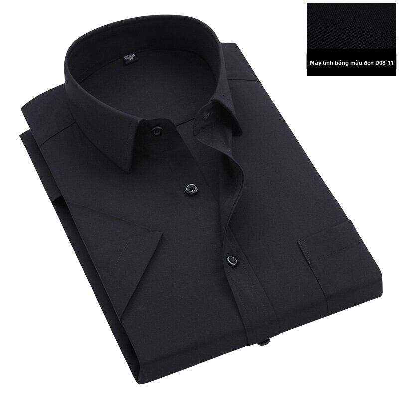 Áo Sơ Mi Nam Mùa Hè Tay Ngắn Sọc Xanh Trắng Không Cần Ủi Công Sở Thường Ngày Chuyên Nghiệp Quần Áo Bảo Hộ Lao Động Đi Làm Áo Len