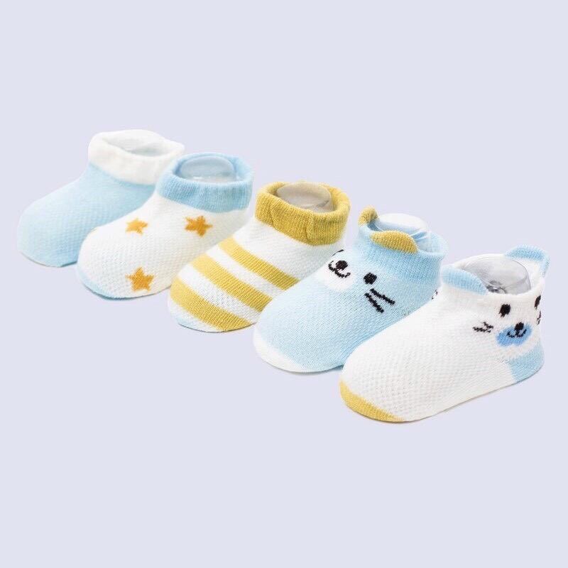Set 5 đôi vớ mèo cho bé 0_6tháng