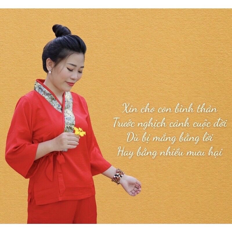 Đồ lam Đi chùa ✅Nhật Nơ Lụa Pháp