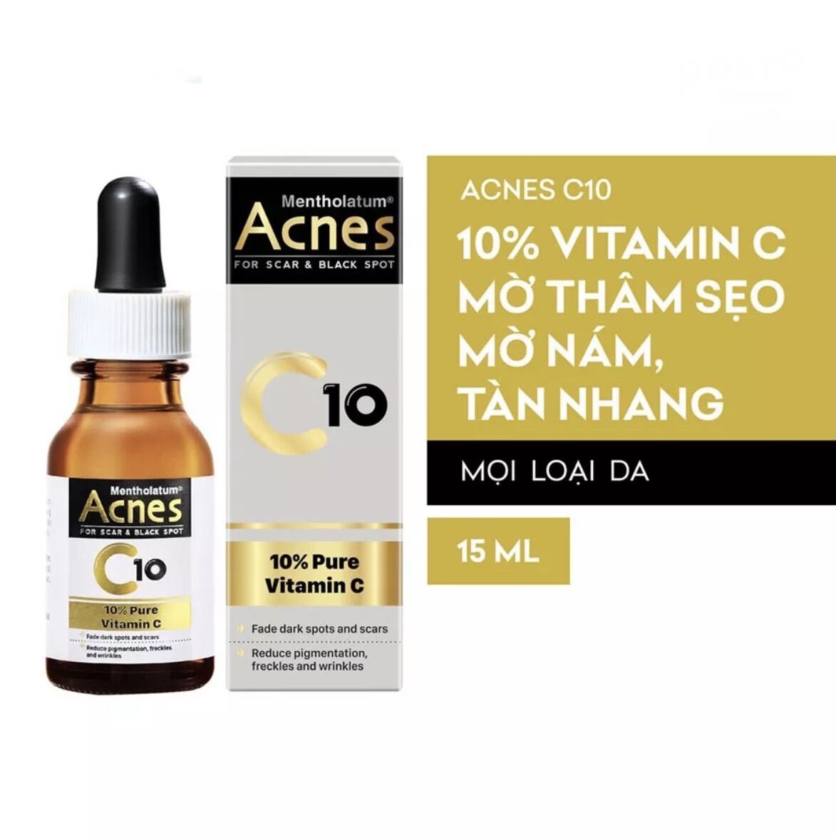 Acnes C10 vitamin C nguyên chất 10% giúp mờ sẹo và vết thâm 15ml chính