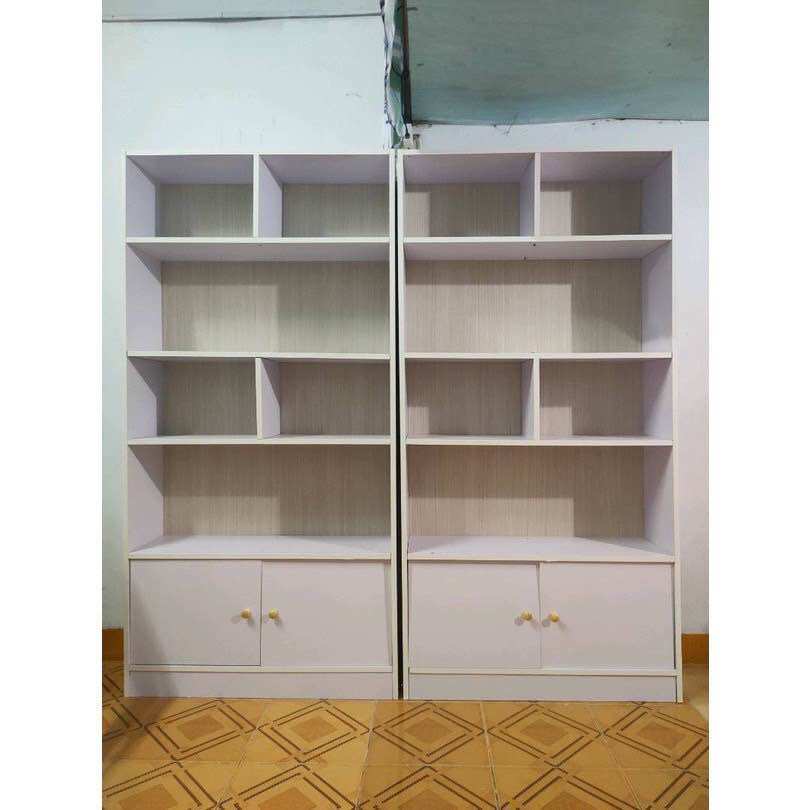 Tủ sách để sàn lắp ghép - kệ để sách kệ trưng bày văn phòng,phòng khách gỗ mdf tiện ich