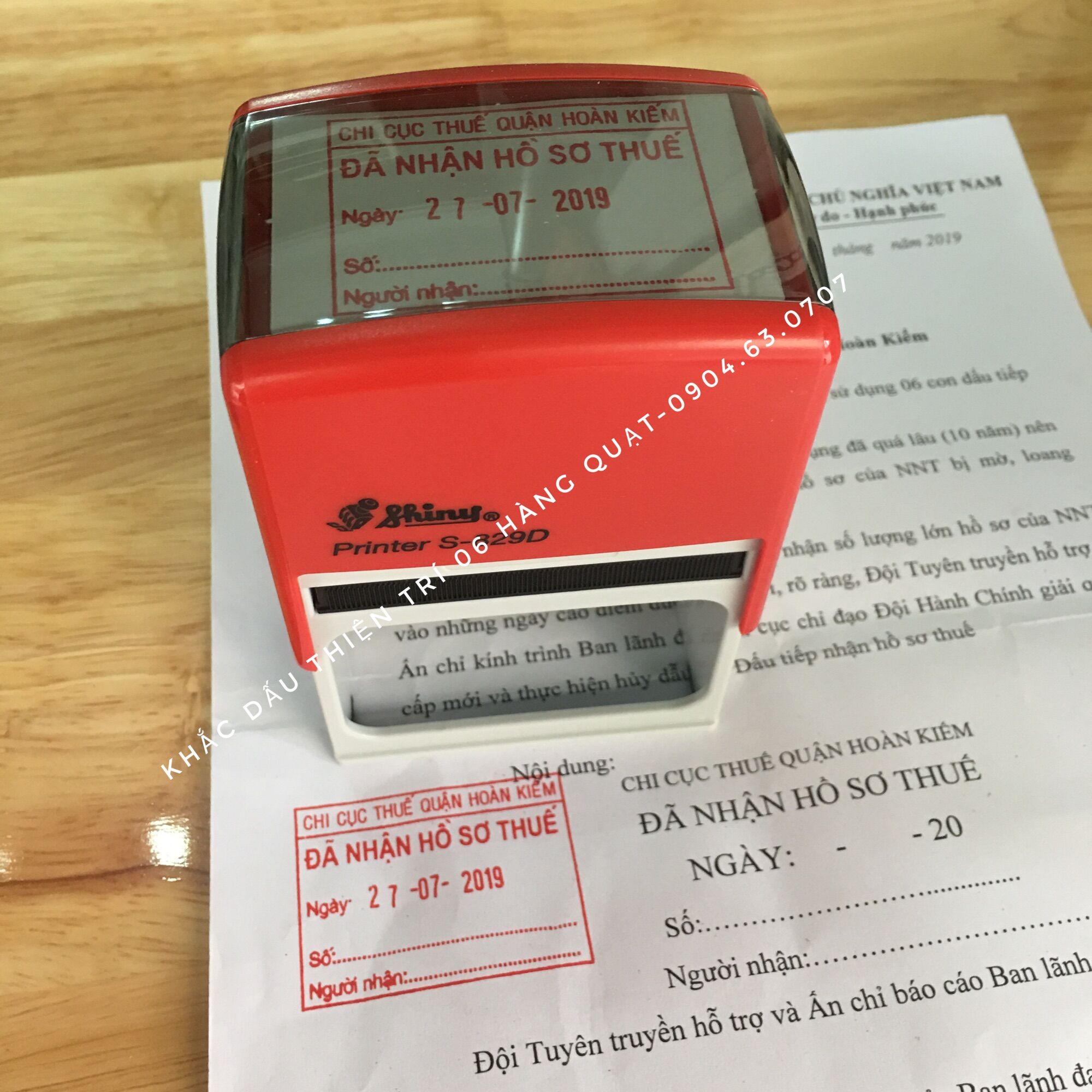 Dấu thẩm tra, thẩm định Shiny S830/S 829,dấu logo