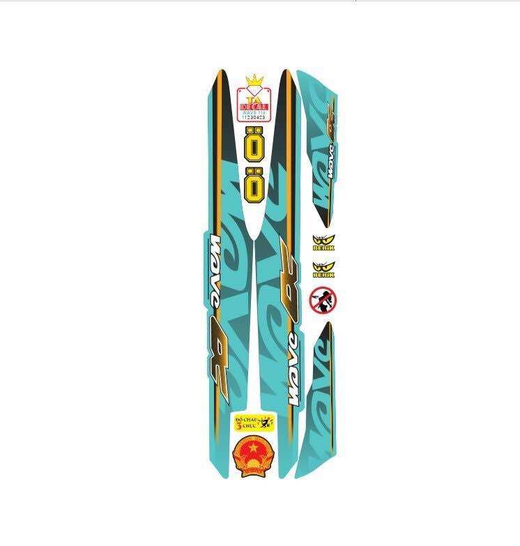 Tem xe WAVE 110 mẫu chữ to tem 3 lớp chống phai màu