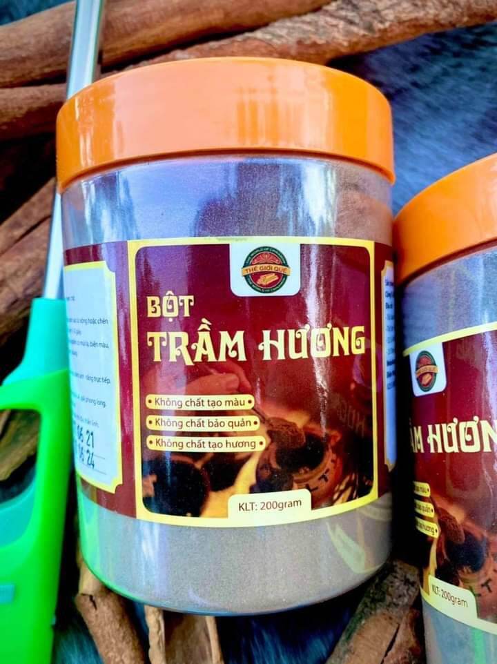 Bột trầm hương xông phong thủy 200gram-hương quế trà bồng