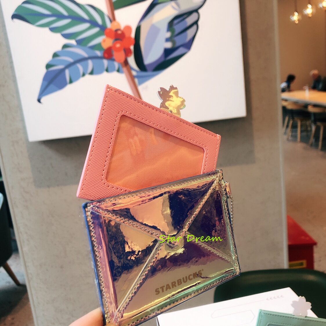 Túi quà tặng sao thành viên đi chơi xuân anh đào sakura 2020 starbucks túi đựng thẻ đa chức năng pu ảo ảnh túi đựng tiền lẻ túi đựng đồ