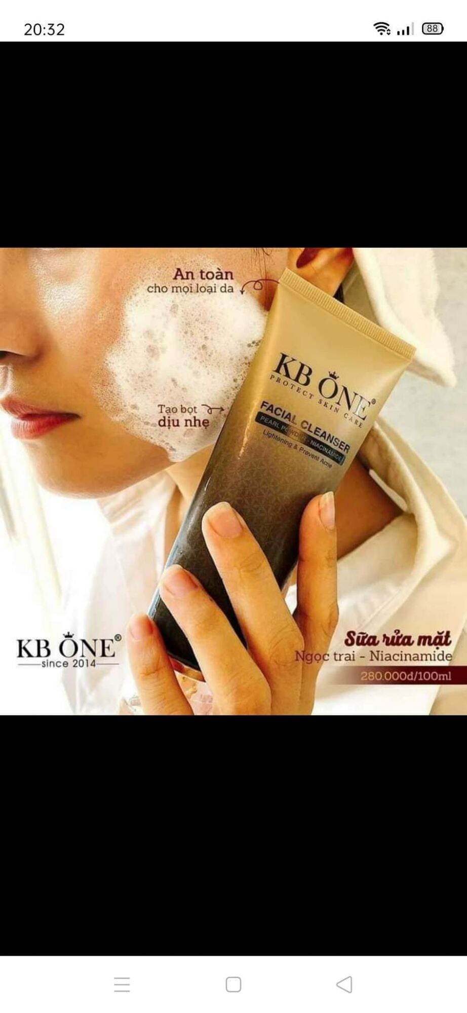 Sữa Rửa Mặt Sáng Da Ngừa Mụn KBONE 100ml